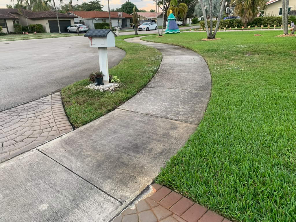 Before — Curved Sidewalk in South Florida