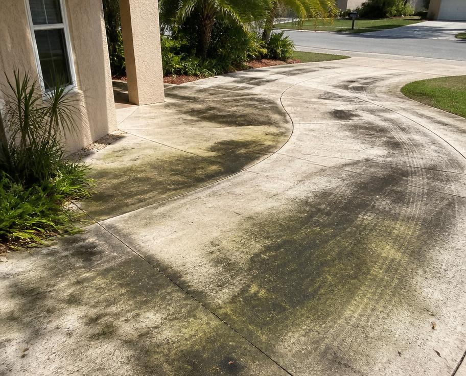 Dirty driveway photo shared by homeowner